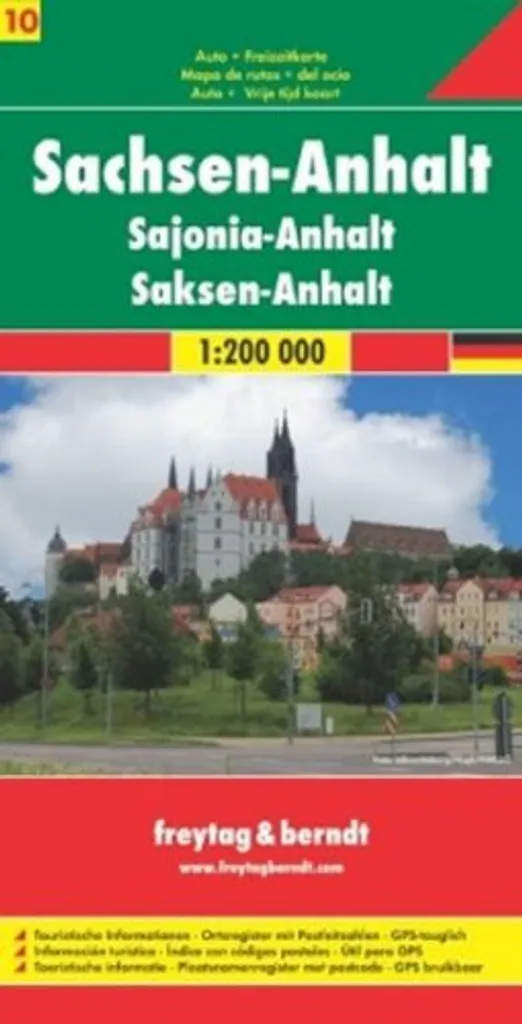Carte routière Saxe-Anhalt Freytag & Berndt 1:150 000 détaillée