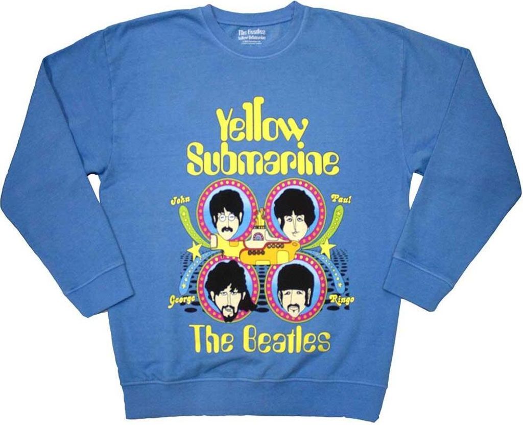 The Beatles - "Yellow Submarine Heads In Circles" Sweatshirt für Herren/Damen Uni RO11818 (S) (Blau)