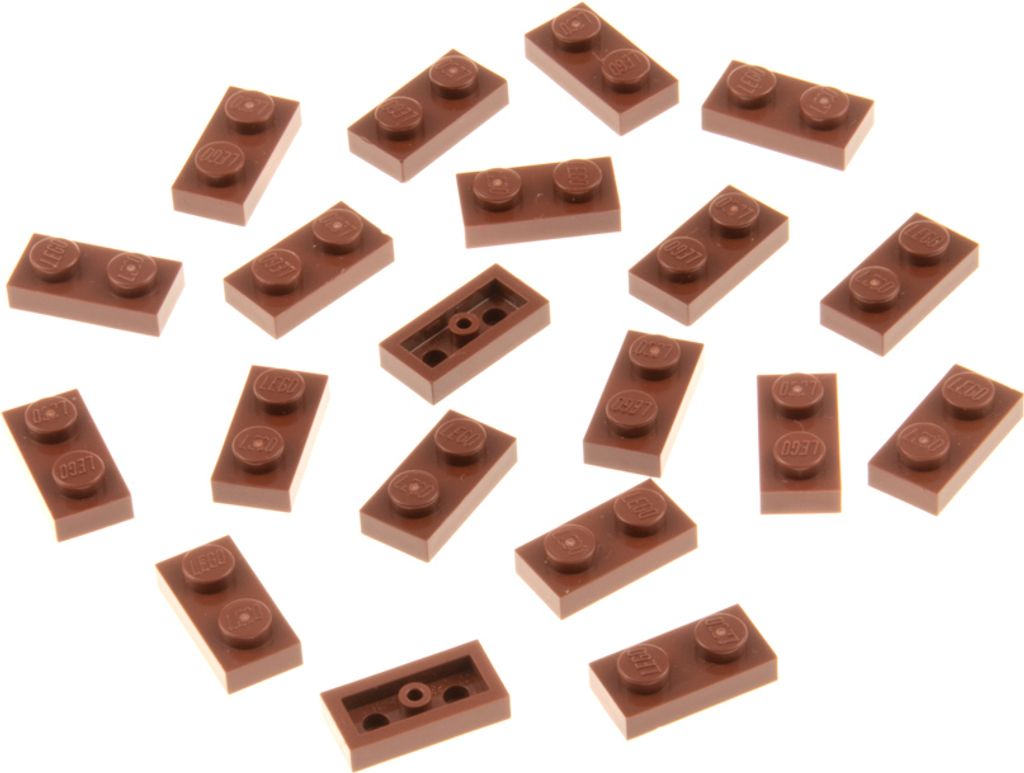 20x Lego brique de construction 1x2 plaque rouge marron Image du produit 