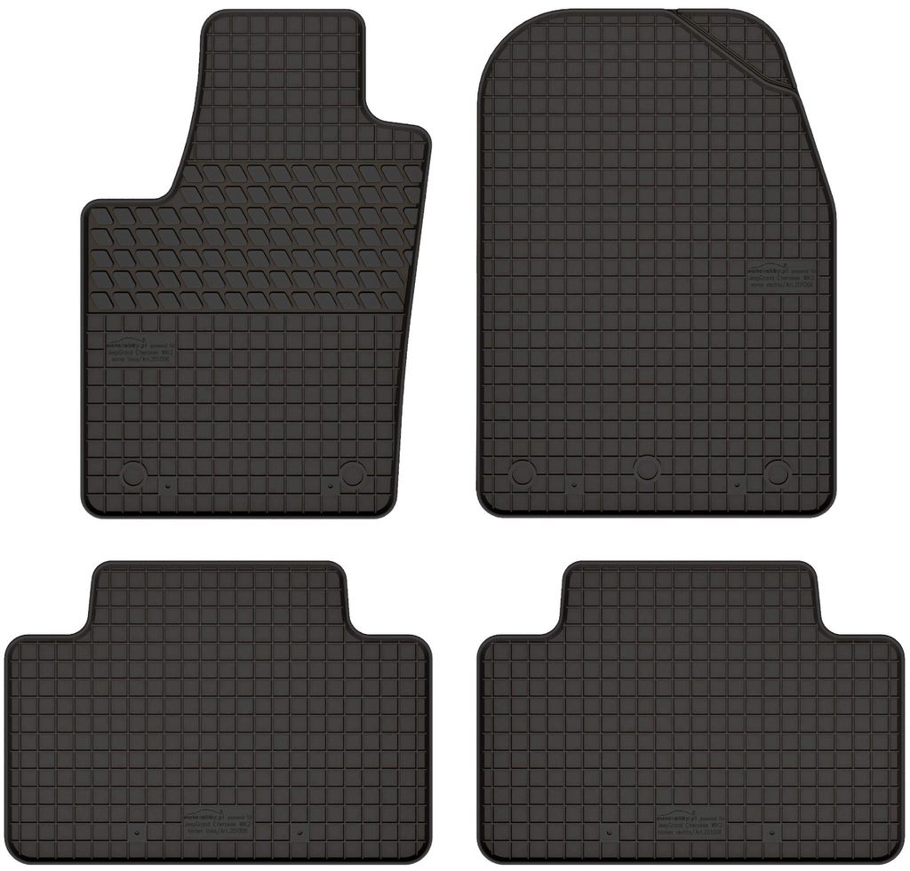 Gummimatten passend für Jeep Grand Cherokee WK2 Gummi Fußmatten Satz Schwarz + Stopper