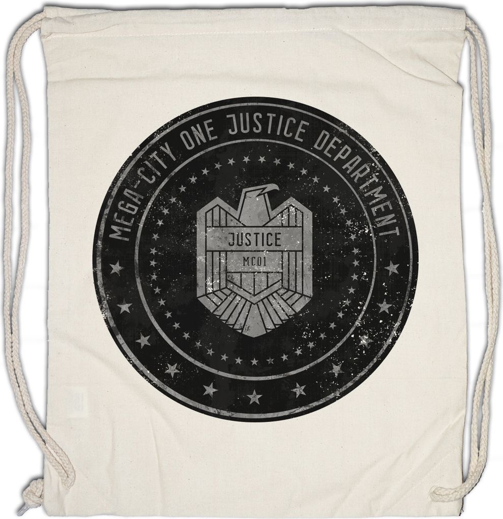 Urban Backwoods Mega City One Justice Dept Logo IV, Turnbeutel, Farbe: Beige