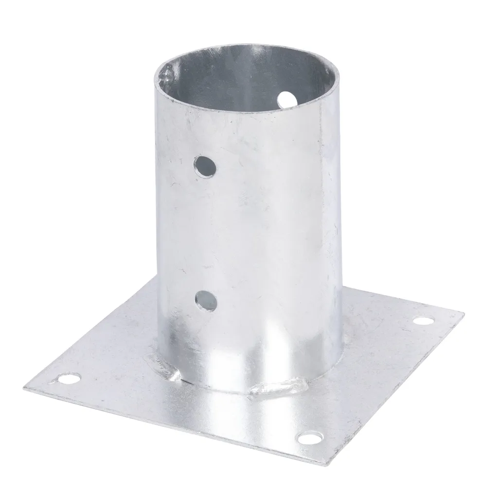 Support de poteau à visser en acier galvanisé Ø81 mm pour clôture bois