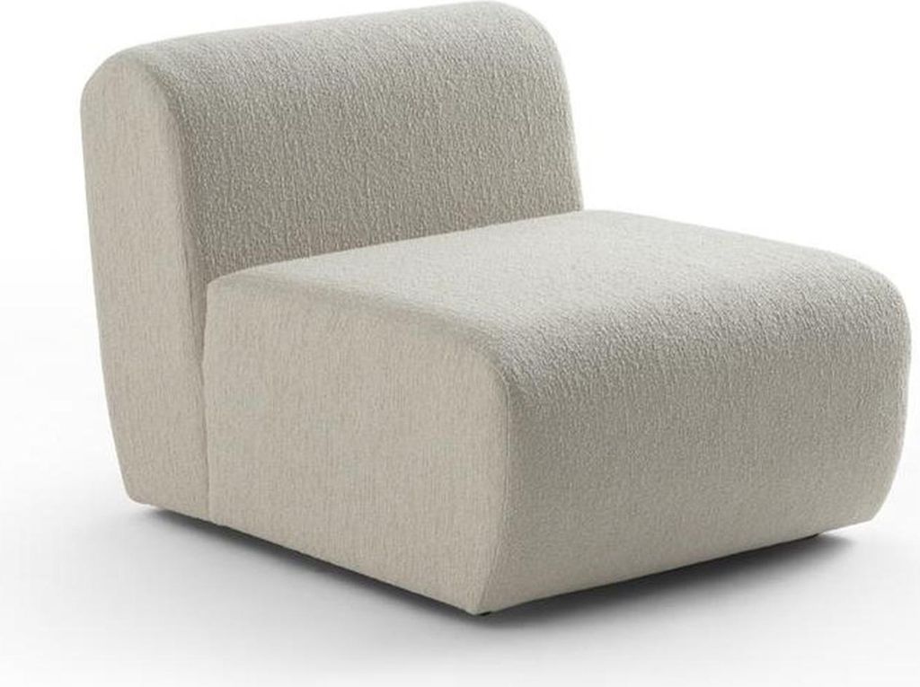 Moderner beiger Stoffsessel aus Holz für Wohnzimmer