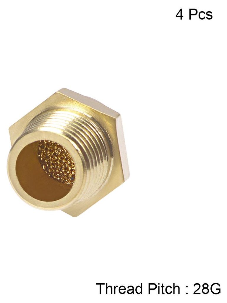 4 Stš¹ck 1/8 PT Sinter Bronze Auspuff Schalld?mpfer mit Messinggeh?use DE de