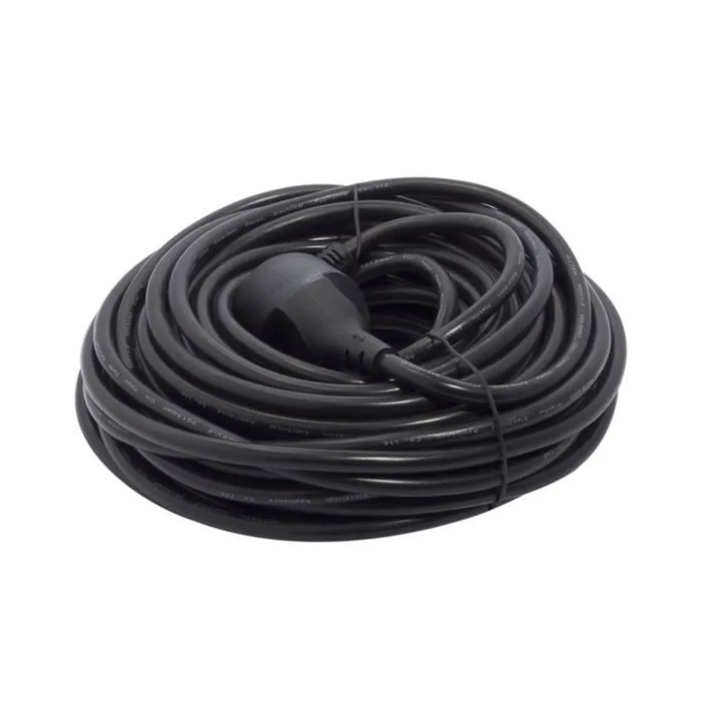 Rallonge électrique 20m Chacon noire pour jardin d'hiver et salon