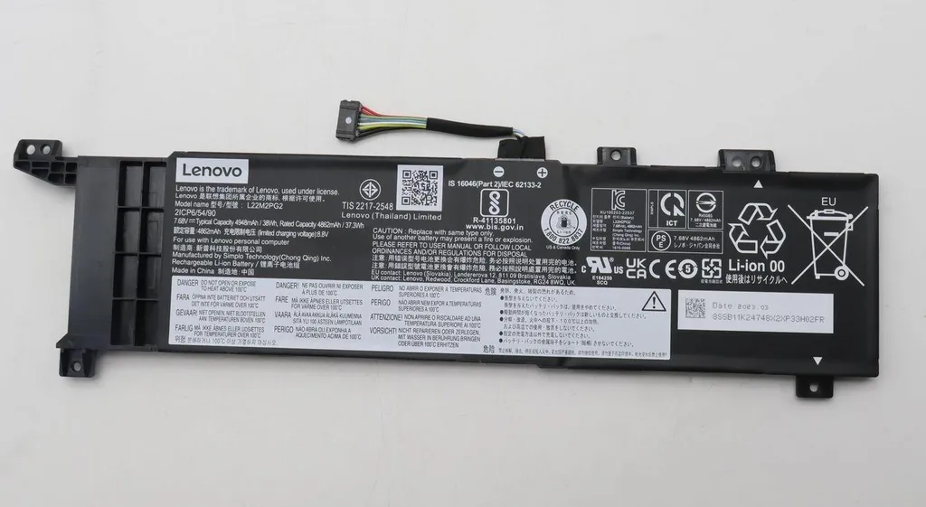 Batterie Lenovo 5B11K24747 d'Origine 2 Cellules 38Wh 7.68V pour Laptop