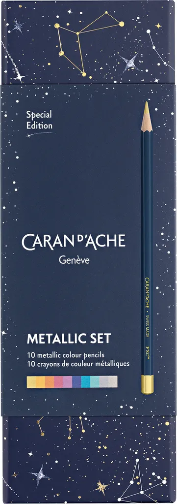 Dessinez sans Casse avec les Crayons Caran d'Ache Cosmic Blue - 10 pcs