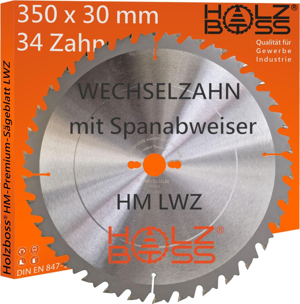 Holzboss ® HM-Sägeblatt 350 x 30 mm LWZ 34 x Zahn mit Produktbild 