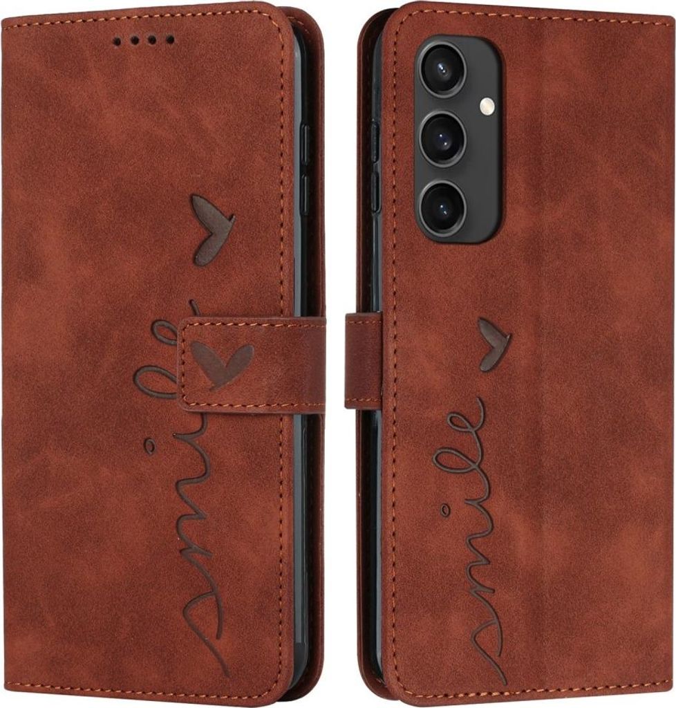 Samsung Galaxy S24 FE Hülle - Coverup Smile Klapphülle - Braun