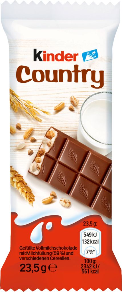 Kinder Country nadziewana mleczna czekolada z płatkami Zdjęcie produktu 6