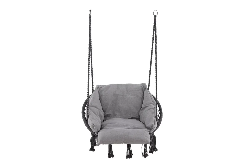Fauteuil Suspendu Hamtic Design avec Coussin Gris Anthracite Déhoussable