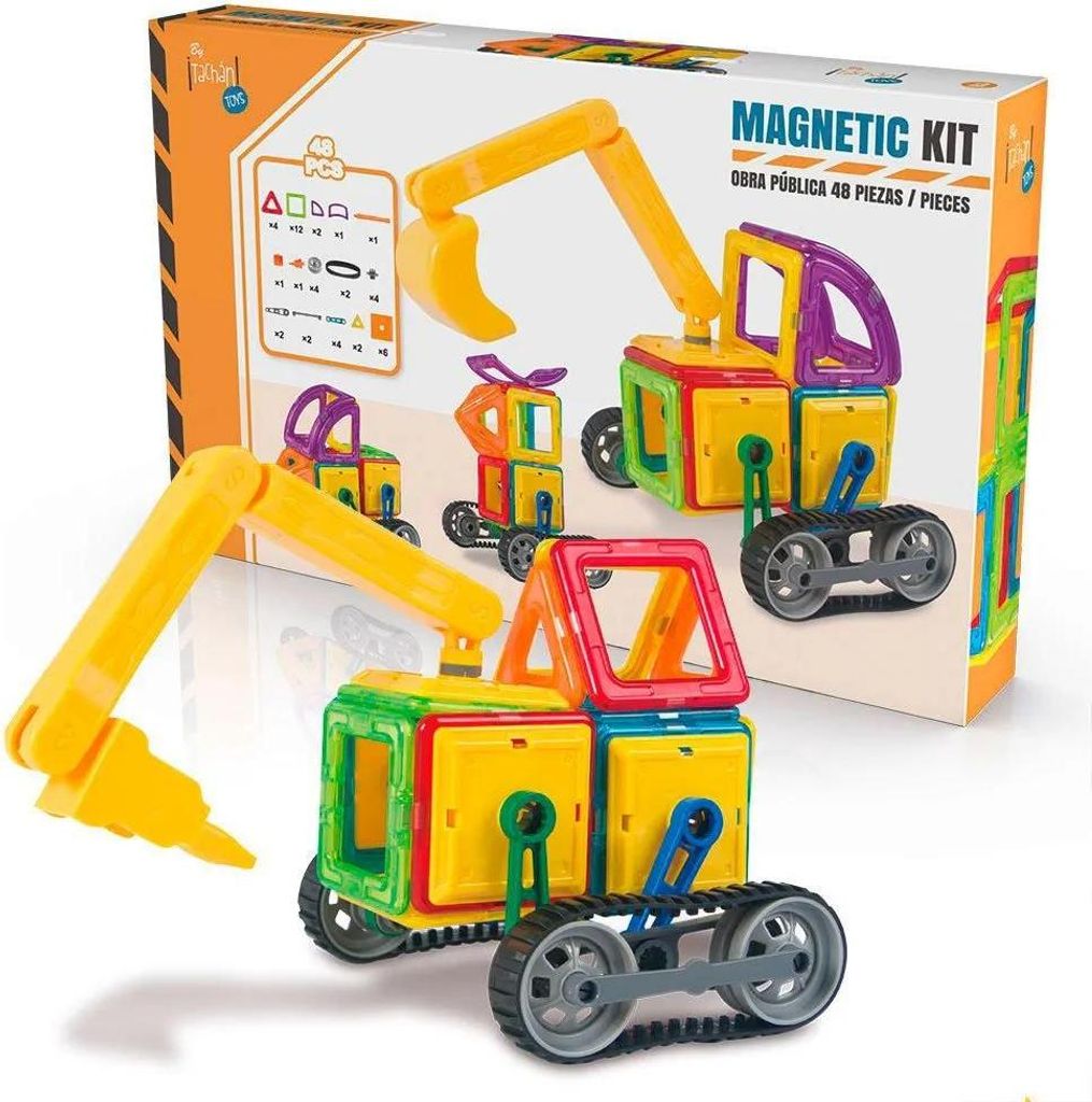 UNVI- Magnetic Kit PUBLIC WORKS 48 Stück TACHAN Construction Set, Multicolour (709T00633) UNVI
