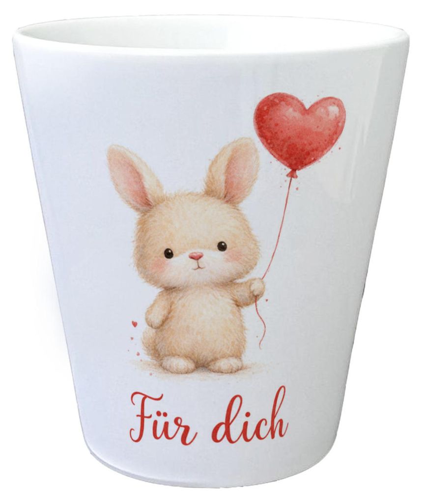 Hase Herzballon Für dich Blumentopf
