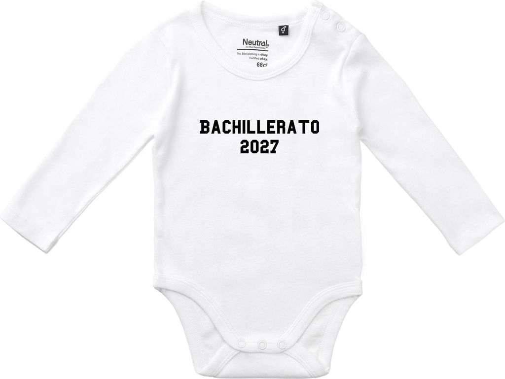Huuraa Baby Body Bachillerato 2027 Abschluss Spanien 62 White Baumwolle Fairtrade Langarmbody Geschenkidee