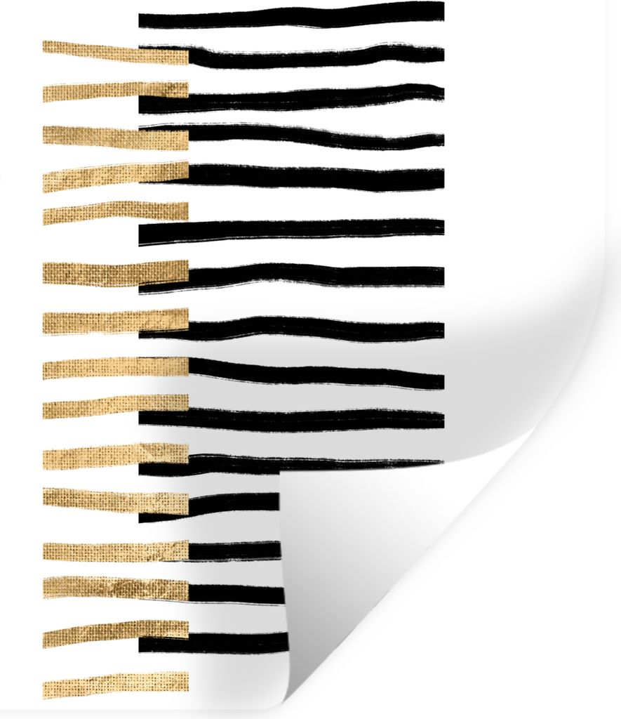 MuchoWow Wandtattoo Wandsticker Wandaufkleber Linie - Gold - Gestaltung 50x50 cm Selbstklebend und Repositionierbar - Selbstklebend - Fototapeten