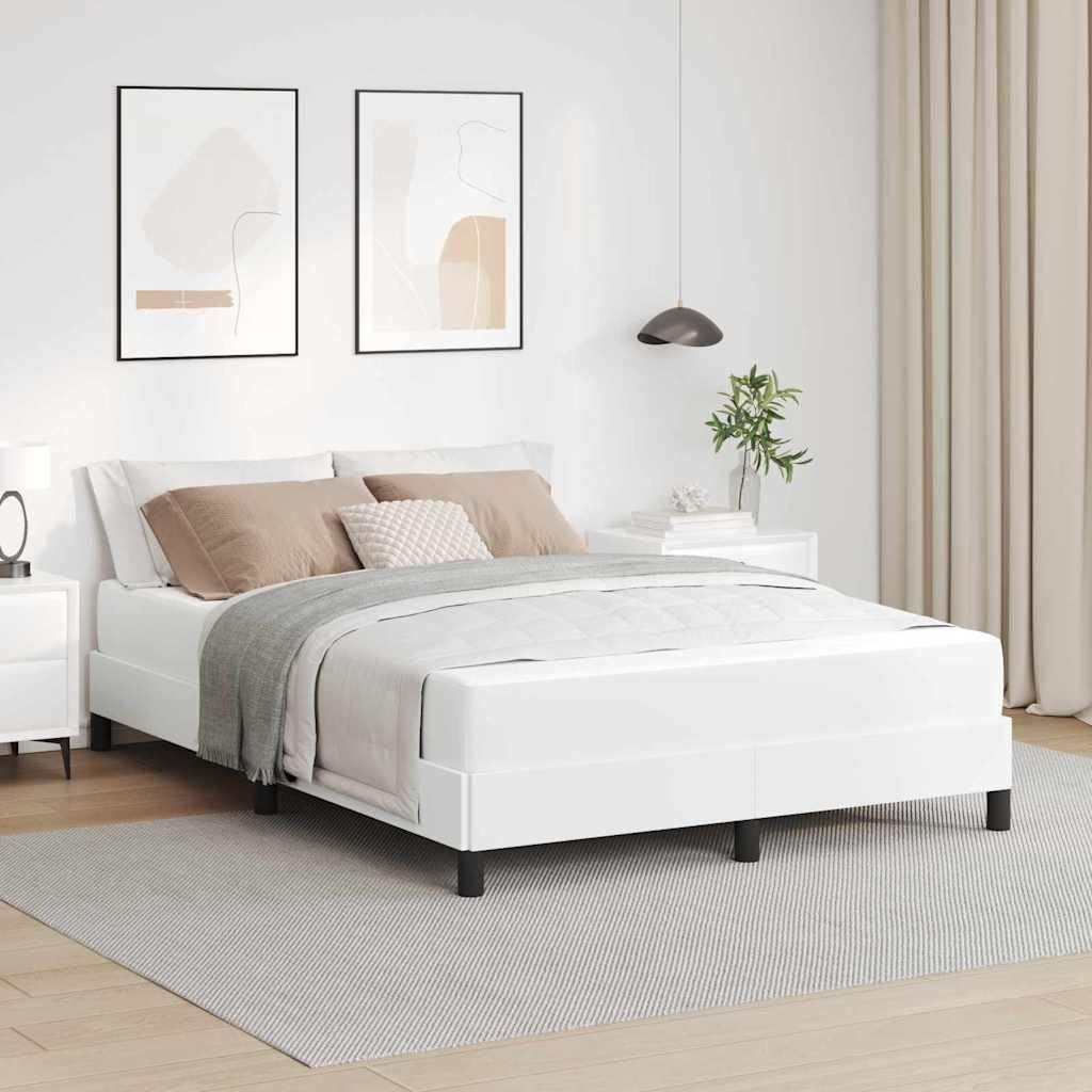 Eleganten-Stil Bett Sonstiges Reinweiß 140 x 190 cm Kunstleder Klassische Betten DE5585