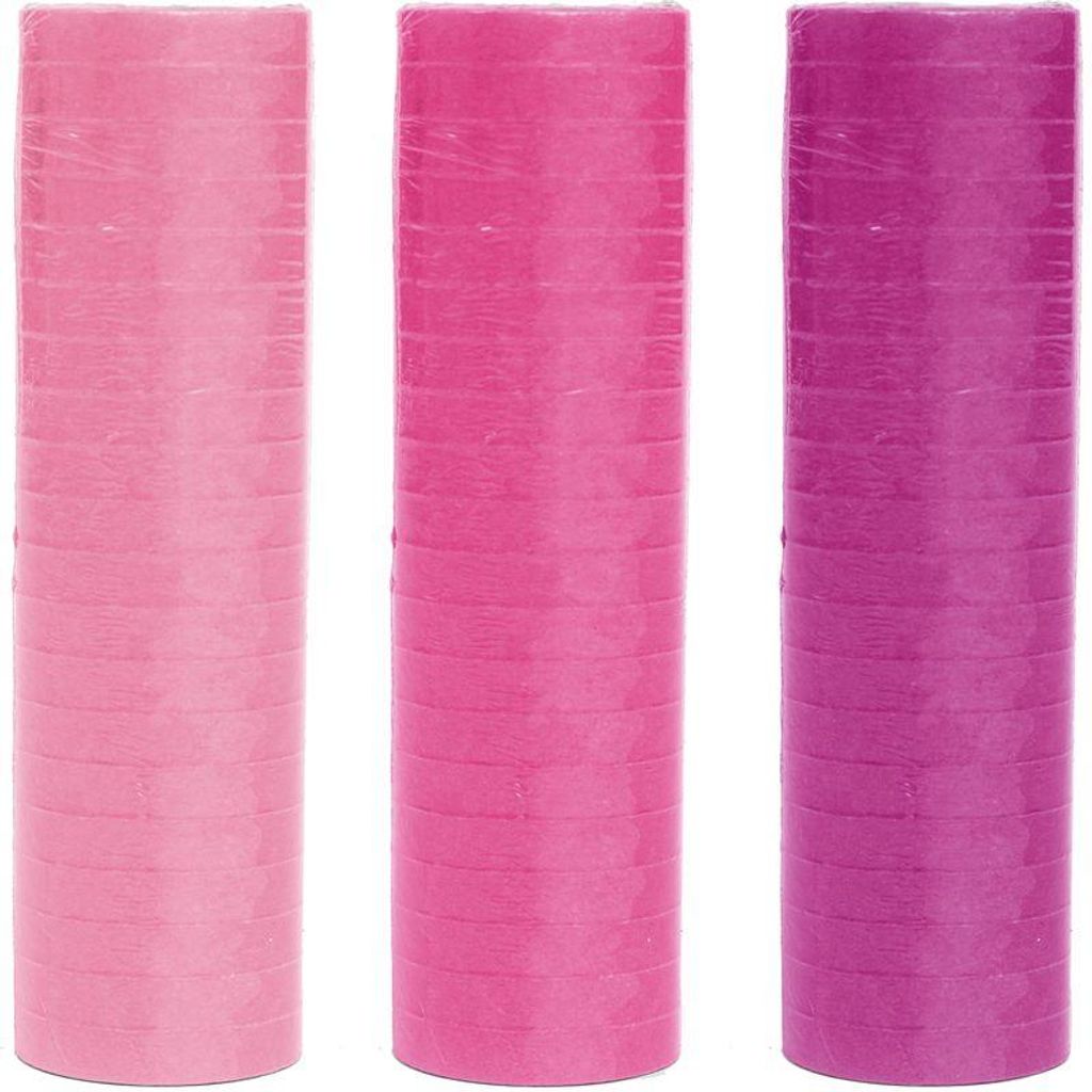 3 Rollen Luftschlangen rosa pink Mix | schwer entflammbar Produktbild 