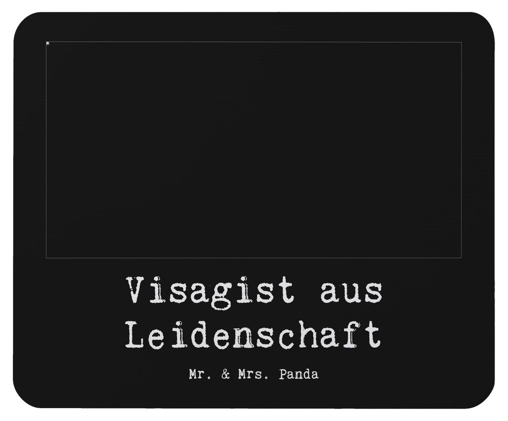 Mr. & Mrs. Panda Mauspad Visagist Leidenschaft - Schwarz - Geschenk, pc mausunterlage, Kosmetikstudio, Ausbildung, laptop mousepad, Kosmetiker, Mou...