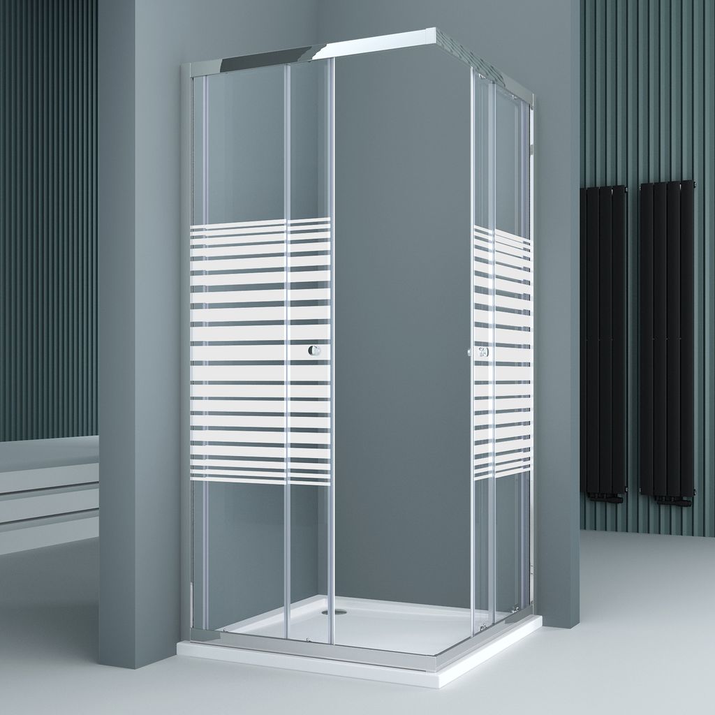 doporro 75x90cm Eckeinstieg Duschkabine Schiebetür Produktbild 
