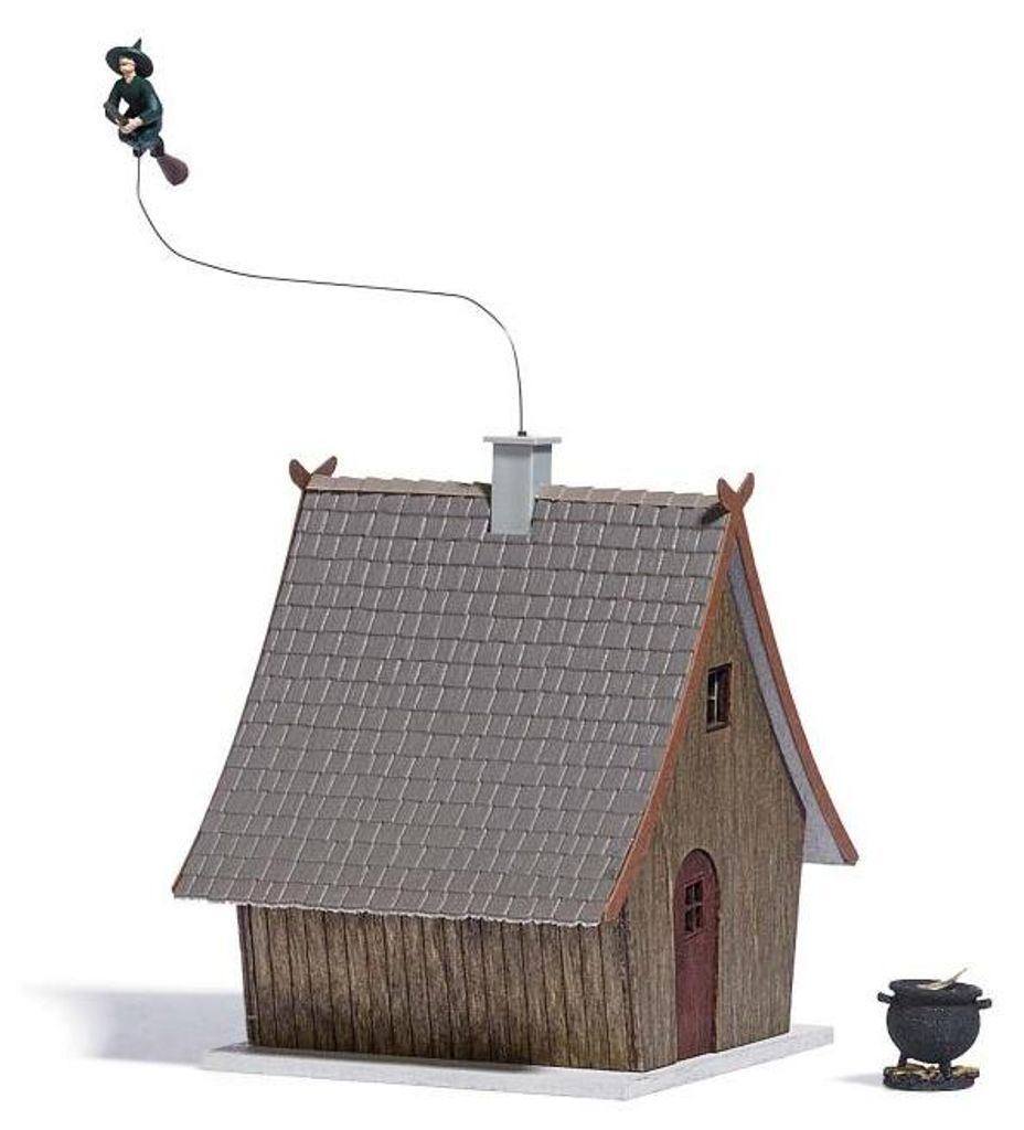 Busch 1679 - 1/87 / H0 Hexenhaus mit fliegender Hexe - Neu