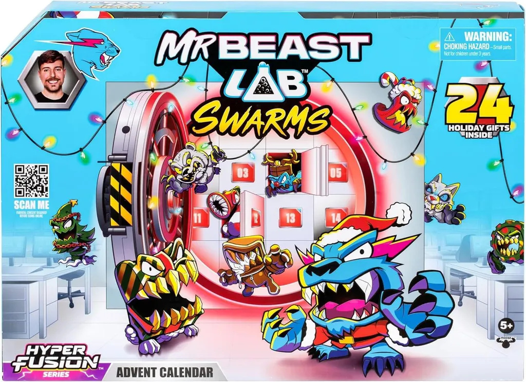 Mr. Beast Lab Swarms S3 Calendrier avec 24 Figurines Uniques et Rares