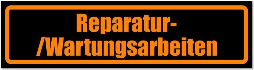 Kiwistar - Autoaufkleber - Orange - Schwarz - 20 x 5,3 cm - Reparatur - /Wartungsarbeiten - Hinweis Aufkleber Sticker für Auto, Kfz, Fahrrad, PKW,...