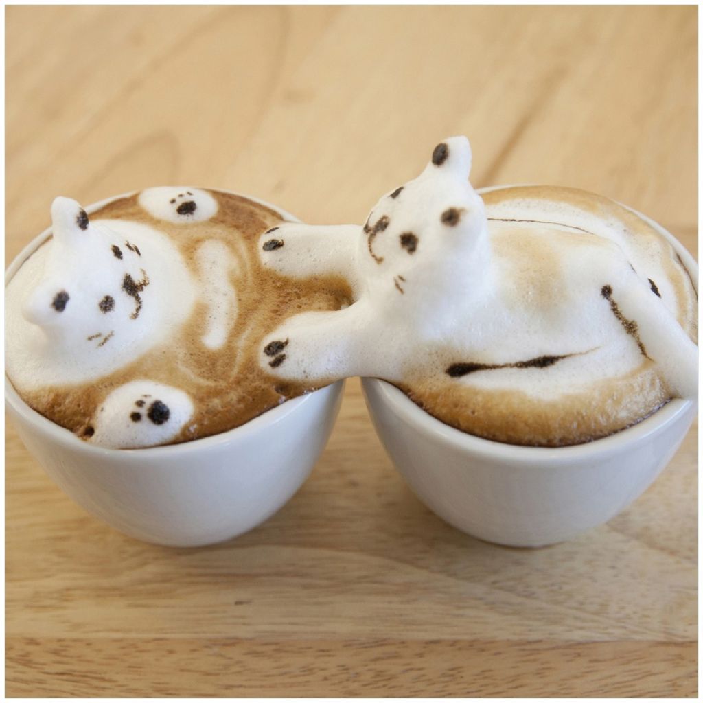 Wallario Memoboard Magnettafel aus Glas, Größe 50 x 50 cm, Motiv Süße Milchschaum Katzen auf Kaffee