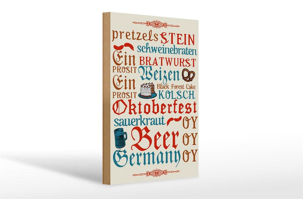 Holzschild Spruch 20x30cm Beer Wurst Germany