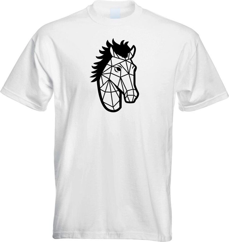 Kiwistar - T-Shirt - Weiss - Polygon Pferd Stute Tier Art Herren Funshirt Bedruckt Design Sprüche Spruch Motive - mit Motiv Bedruckt - Funshirt De...