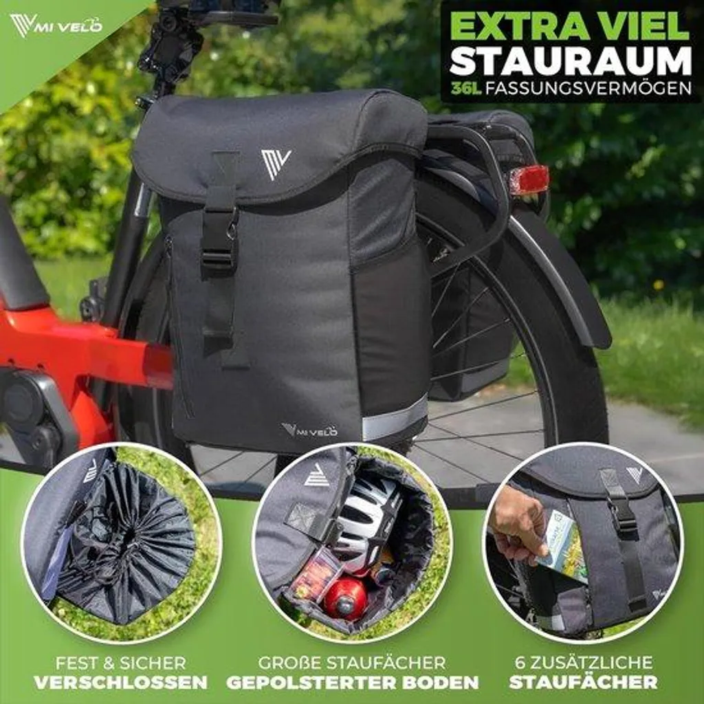 Sacoche porte-bagages 36 litres Recycel-Tas étanche avec fixation MIK