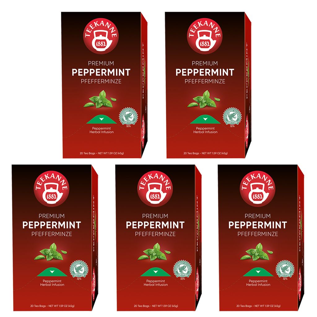 Teekanne Premium Pfefferminz erfrischender Kräutertee 45g 5er Pack