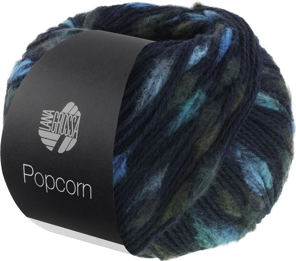 Lana Grossa - Popcorn 0007 nachtblau hellblau dunkelblau Produktbild 