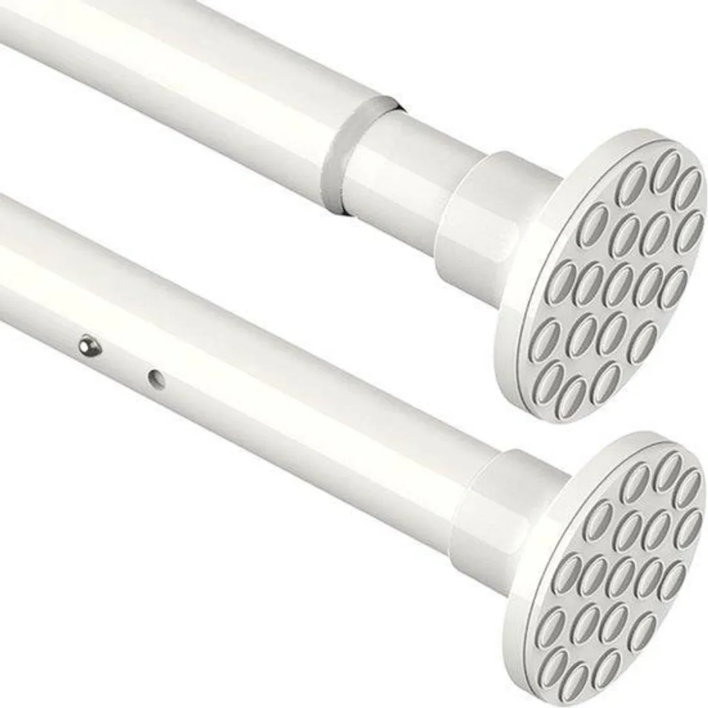 Barre de douche extensible blanche de 160 à 220 cm, tube de 32 mm