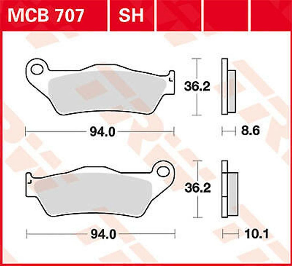 TRW Brzdová podložka Trw Organ. Mcb 707 Obrázok produktu 