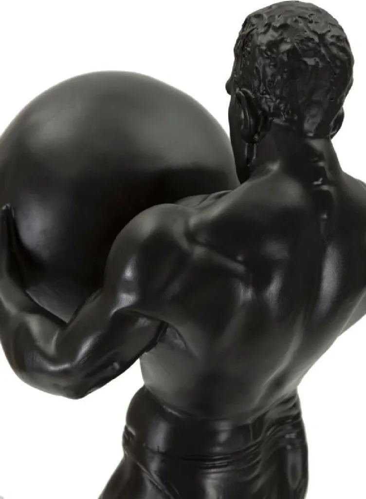 Statue Décorative Atlas en Résine Noire - Objet d'Art Design Intérieur