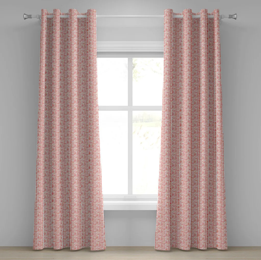 Rideau occultant partiel corail 280x175 cm à motif vertical tressé