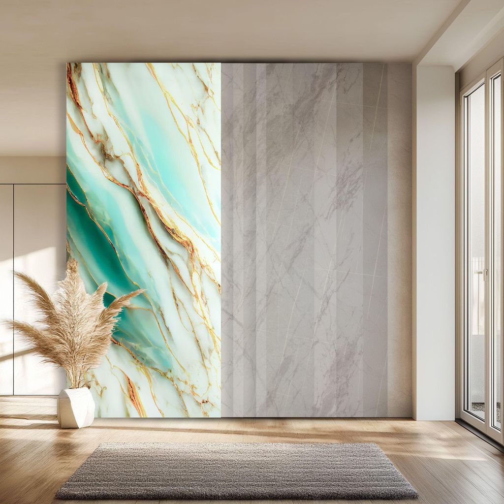 HEXIM Marmorplatten Optik 8 Stück 280x122 cm SPC Kunststoff Innen & Außenbereich Granit Steinoptik - Duschrückwand Küchenrückwand Spritzschutz...