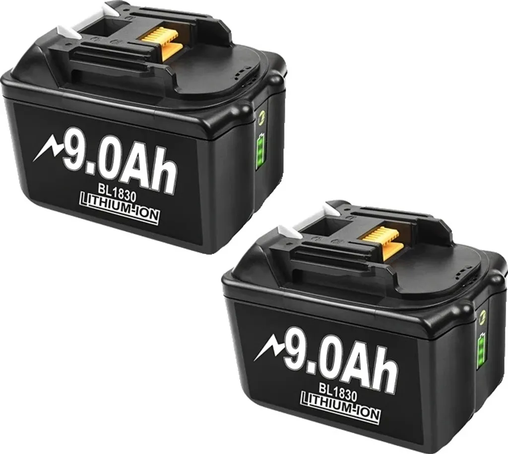 Batteria 18V 9.0Ah Ricaricabile + Caricabatterie 6A | Set Professionale 2 Pezzi