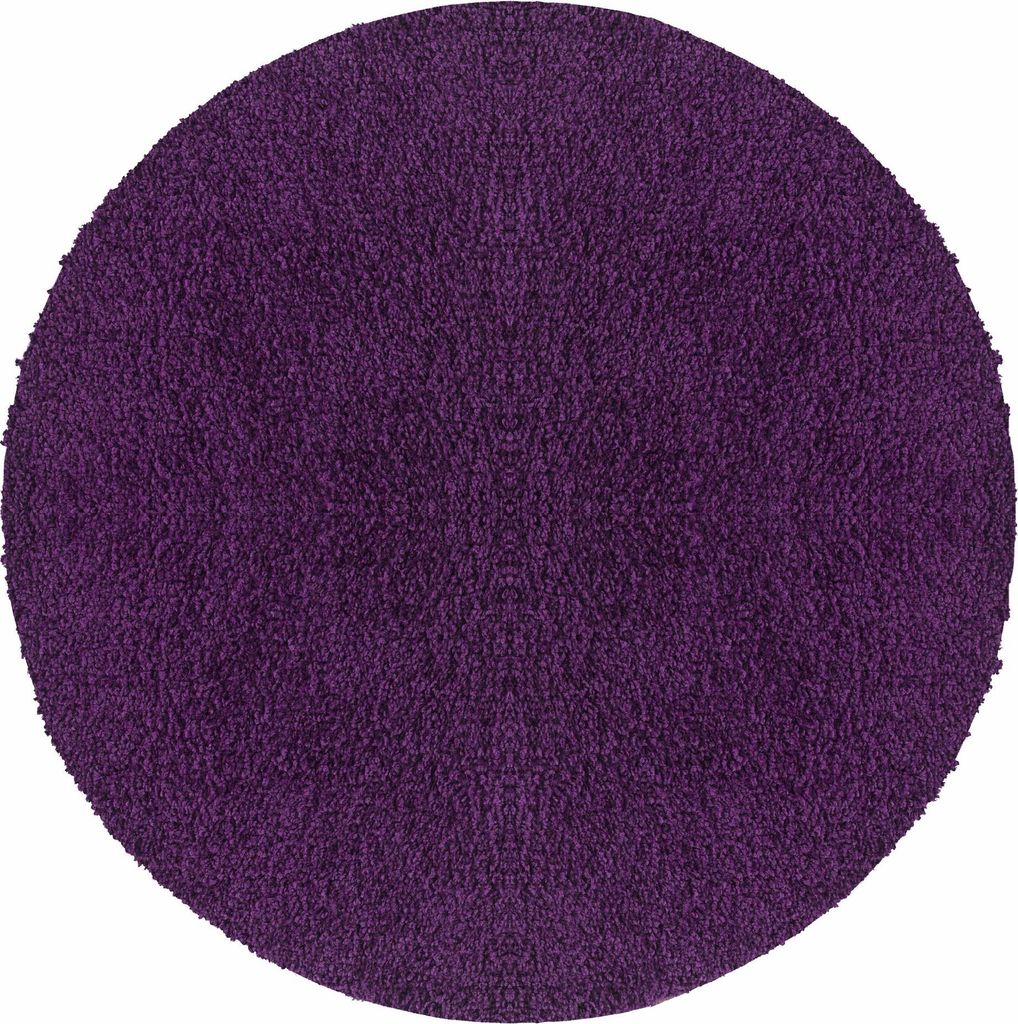 Carpetsale24 Hochflor Teppich Uni Einfarbig Modern Shaggy Teppich Wohnzimmer Flauschig Weich Preishammer, Grösse: 120 cm Rund