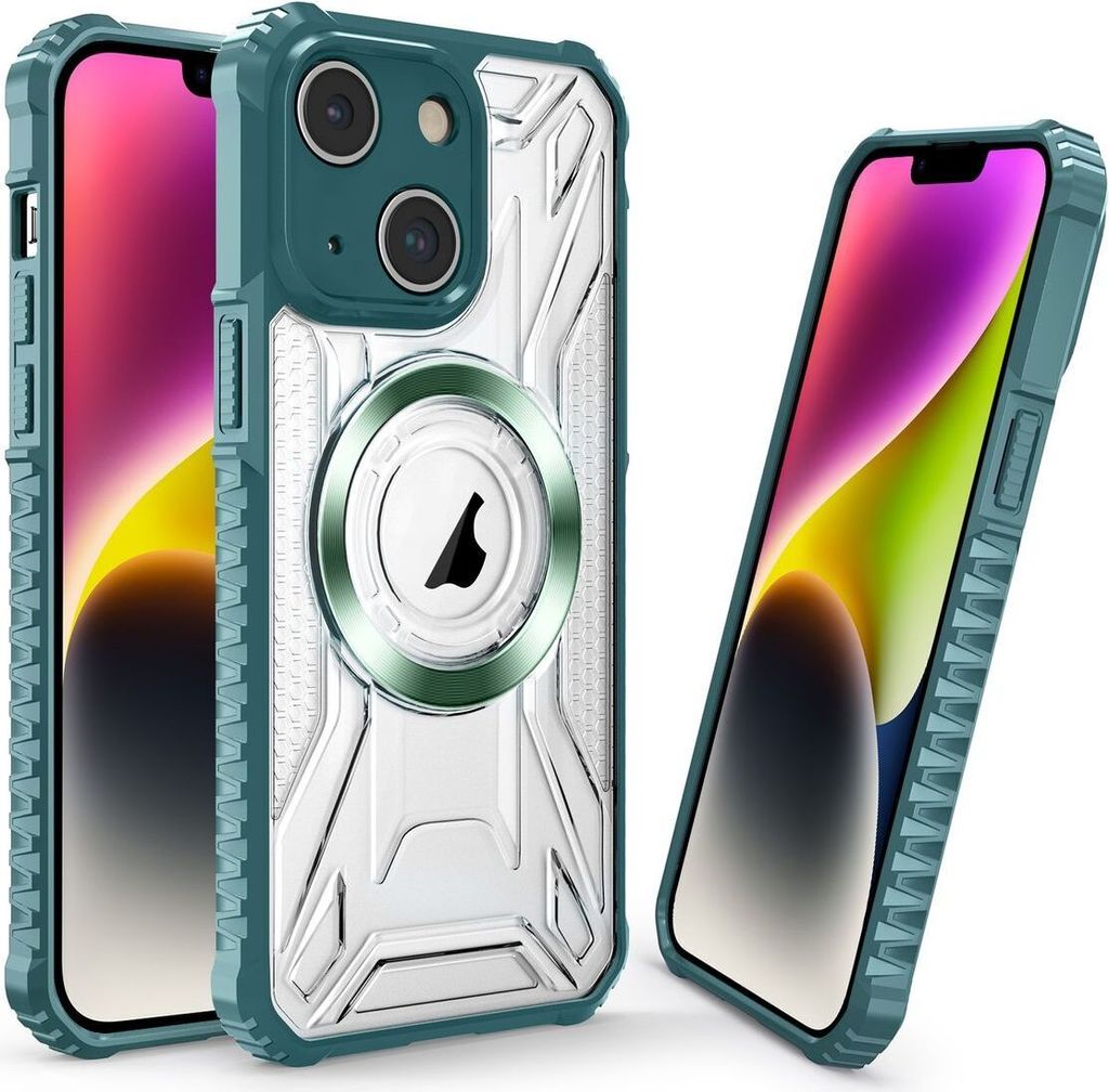 König Design Hülle kompatibel mit Apple iPhone 15 Plus Kunststoff Soft Handyhülle - Handy Case Dunkelgrün