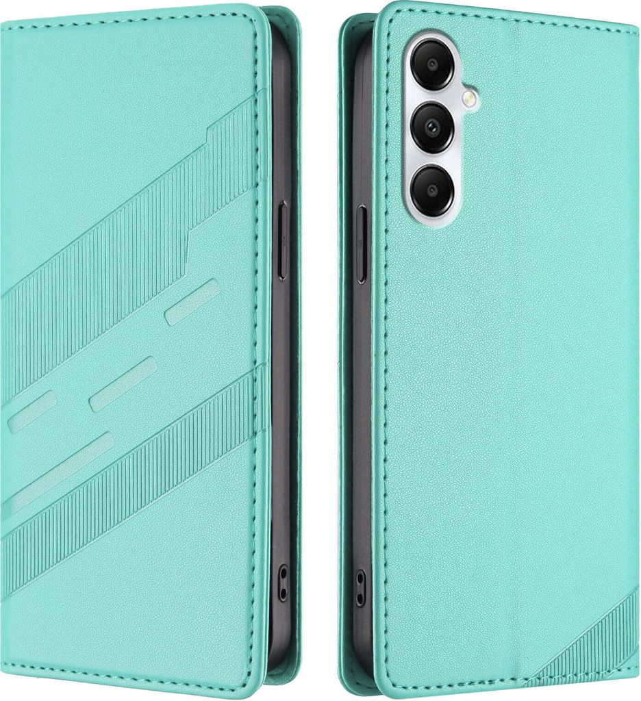 Hülle für Samsung Galaxy A05s, Kunstleder Brieftaschen Handyhülle mit Kartenfach und Standfunktion Türkis