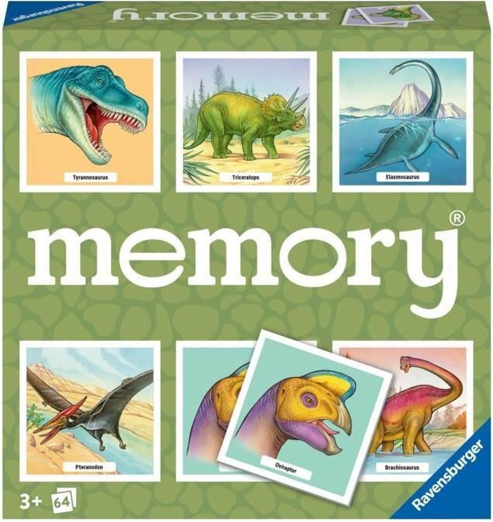 Ravensburger Memory Spiel Dinosaurier, Lernspiel, Assoziation & Gedächtnis, Ab 3 Jahren