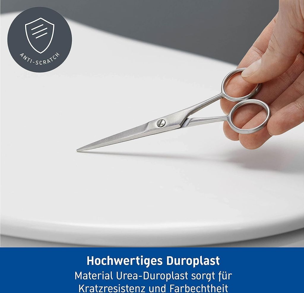 WC-Sitz D-Code ohne SoftClose Scharniere edelstahl, weiß Produktbild 19