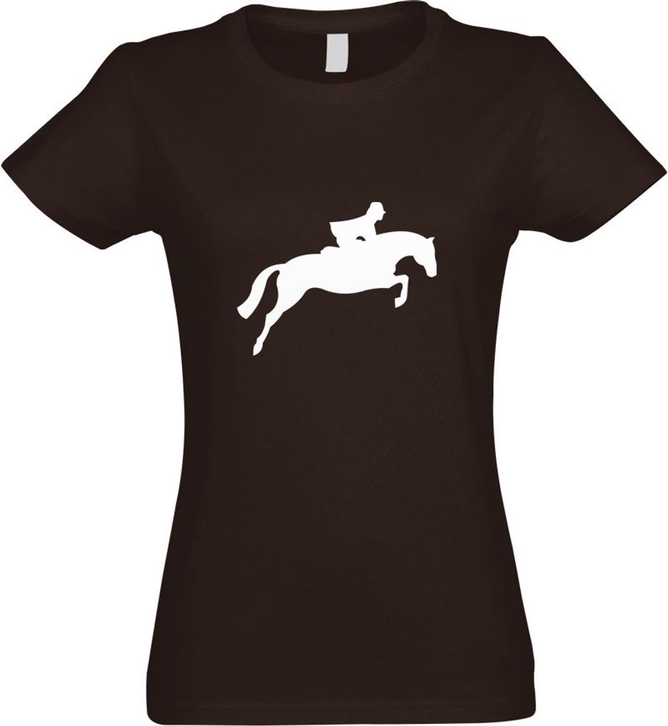 Kiwistar - T-Shirt tailliert - Damen - Chocolate - Springreiten - Jumping - Springen - mit Motiv Bedruckt - Funshirt Design - Sport - Freizeit - Da...