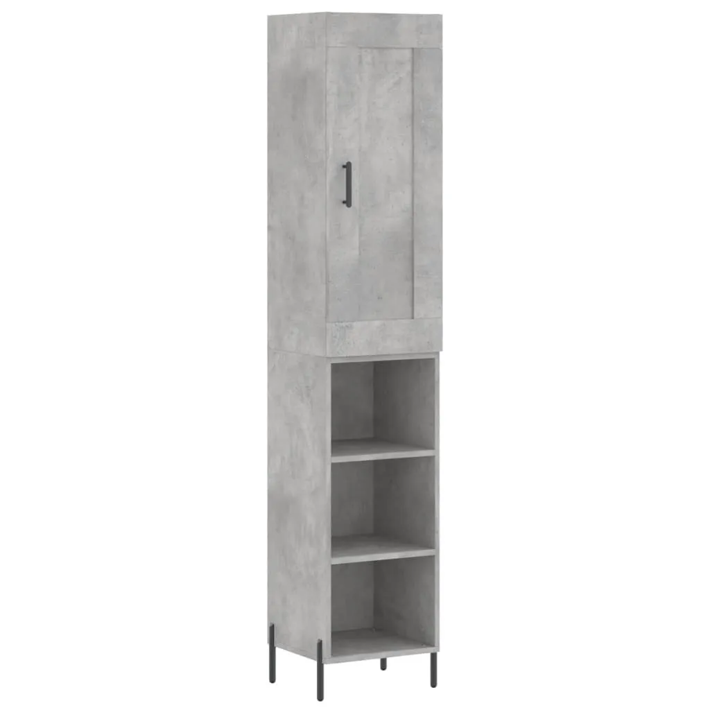 Mobile Alto Stretto Cemento Grigio 34x180 cm | Robusto e Moderno