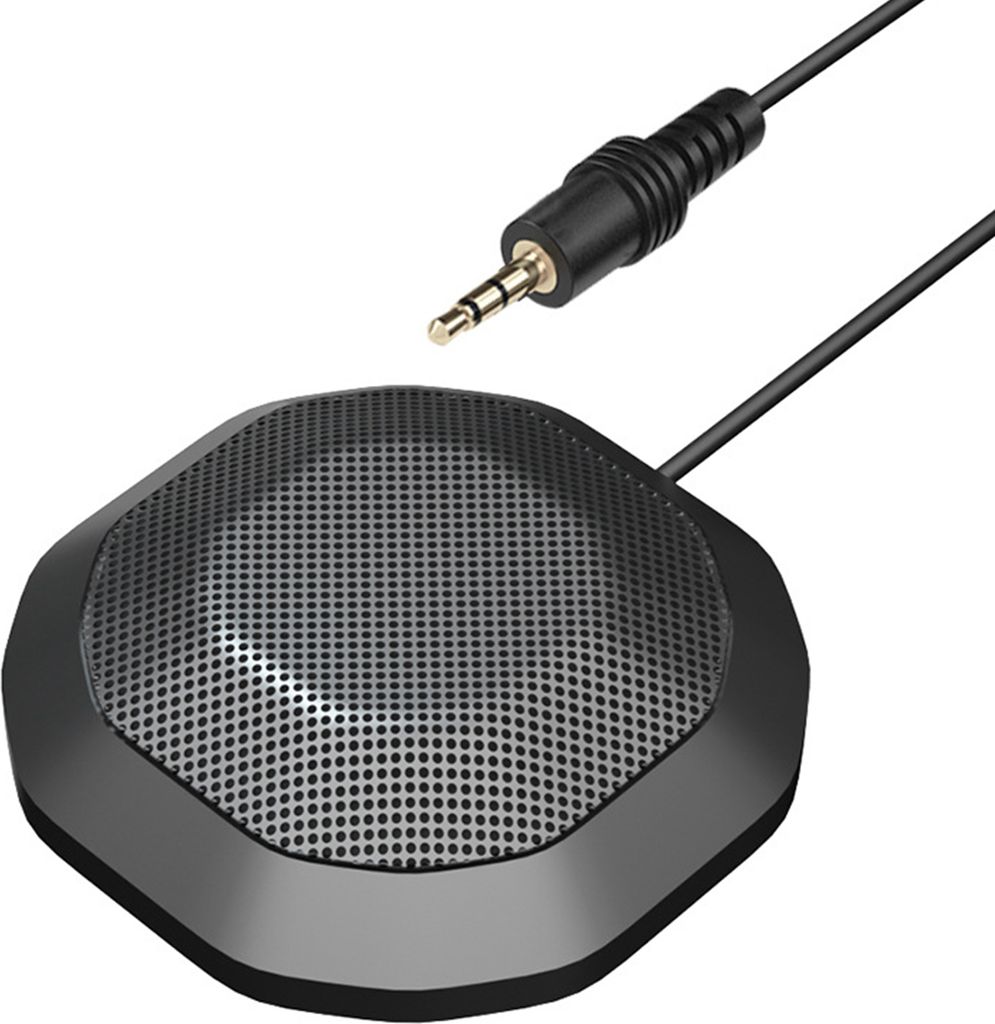 Tragbares 3,5-mm-Stecker-Konferenzmikrofon 360 ¡ã Omnidirektionaler Kondensator Computer PC-Mikrofon Plug-and-Play-Mikrofon fuer PC-Laptop-Videok...