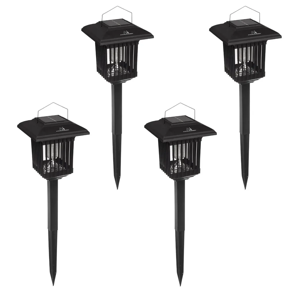 Lot de 4 Lampes Anti-Insectes Solaires LED pour Jardin et Balcon IP44