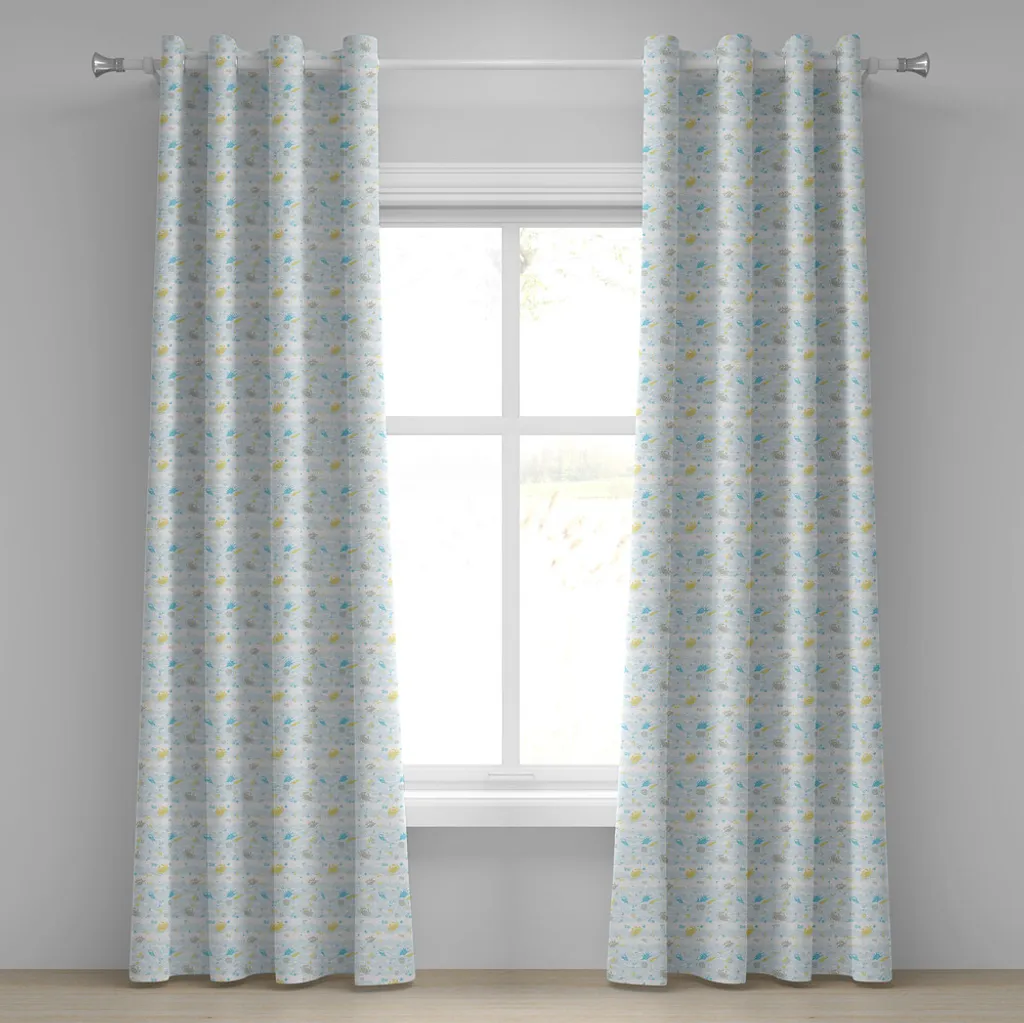 Rideaux Décoratifs Thème Maritime à Motifs Crustacés 280 x 245 cm