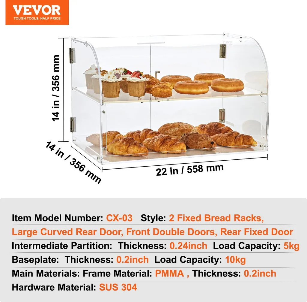 Vitrine de présentation pour pâtisseries et gâteaux de réception pro