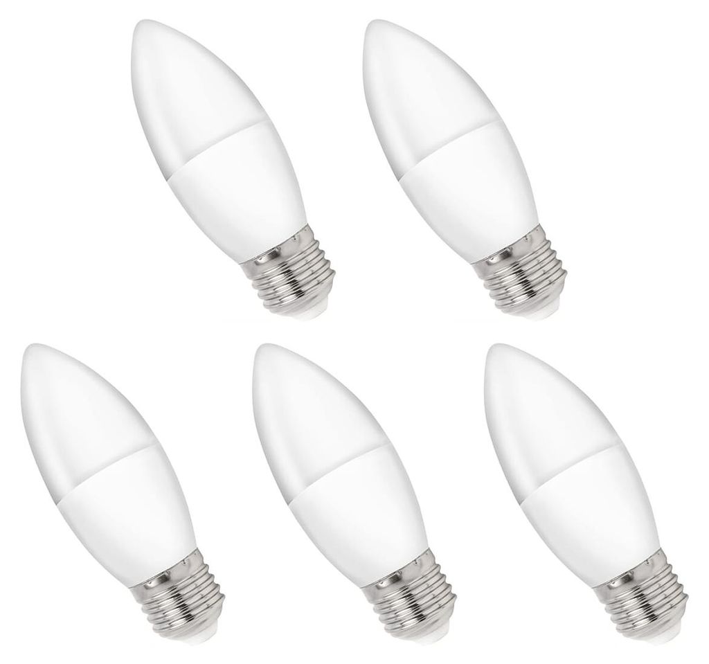 Spectrum LED-Kerzenbirne E27 4W - 230V - 320 Lumen - 3000K Warmweiß - Gemütliches Licht - Energieeffizient - 5 Stück